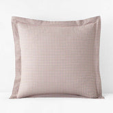 Classic Stripes and Plaids Cool Yarn-Dyed Cotton Percale Sham - Mini Check Brown, Euro