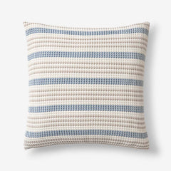 Cadence Stripe Decorative Square Pillow Cover - Blue Taupe, 20 in. x 20 in.