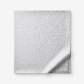 Jacquard Leaf Yarn-Dyed Premium Smooth Supima® Cotton Wrinkle-Free Sateen Flat Bed Sheet - Light Gray, Full