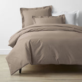 Classic Cool Cotton Percale Bed Duvet Cover - Mocha, King/Cal King