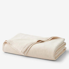 Cotton/Acrylic Fleece Blanket - Ivory, King/Cal. King