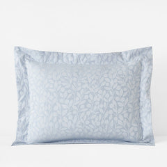 Jacquard Leaf Yarn-Dyed Premium Smooth Supima® Cotton Wrinkle-Free Sateen Sham - Blue Shadow, King