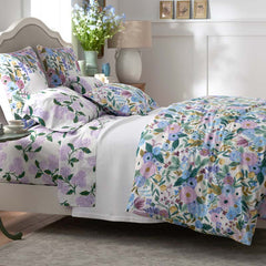 Garden Party Classic Cool Cotton Percale Fitted Bed Sheet - Lilac, Queen