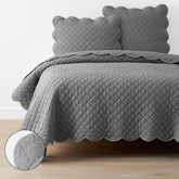 Scallop Quilt - Gray, Twin/Twin XL