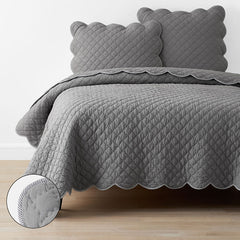 Scallop Quilt - Gray, Twin/Twin XL