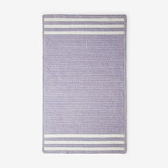 Chenille Border Stripe Handwoven Reversible Rug - Lilac, 3' x 5'