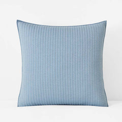 Fara Textured Kantha Quilted Sham - Blue, Euro