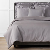 Premium Smooth Supima® Cotton Wrinkle-Free Sateen Duvet Cover - Silver, Full/Queen