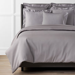 Premium Smooth Supima® Cotton Wrinkle-Free Sateen Duvet Cover - Silver, Full