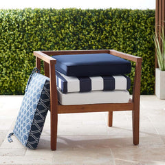 Replacement Boxed Edge Chair Cushion - Cabana Midnight, 16 in. x 15 in.