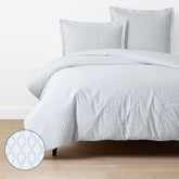 Feliciana Geo Garment Washed Cotton Percale Duvet Cover - Blue Multi, Full/Queen