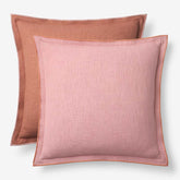 Multicolored with Flange Reversible Decorative Square Pillow Cover - Pink/Clay, 20 in. x 20 in.