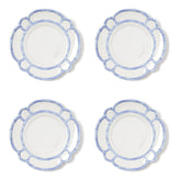 Faux Bamboo Border Melamine Dinner Plates, Set of 4 - Light Blue