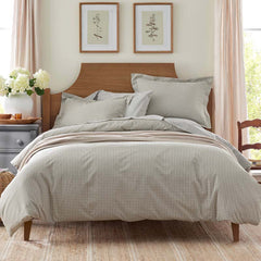 Classic Stripes and Plaids Cool Yarn-Dyed Cotton Percale Bed Sheet Set - Mini Check Green, Twin