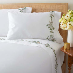 Blooming Melody Border Premium Smooth Wrinkle-Free Sateen Pillowcase Set - White Multi, Standard