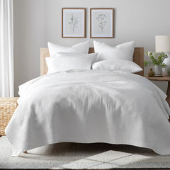 Premium Smooth Cotton Sateen Solid Quilted Sham - White, Euro