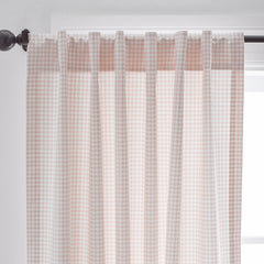Ditsy Gingham Classic Cool Organic Cotton Percale Window Curtain - Pink, 44" x 63"