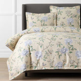Peony Garden Premium Smooth Wrinkle-Free Sateen Duvet Cover - Beige Tan, King/Cal. King