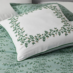 Climbing Vines Decorative Square Pillow Cover - Green/White