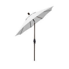 Round Outdoor Patio Umbrella, Fiberglass with Twist Tilt - Bronze Finish, Natural, 7.5'
