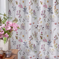 Blooming Garden Classic Smooth Sateen Shower Curtain - White Multi