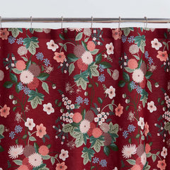 Dahlia Classic Cool Cotton Percale Shower Curtain - Dark Red