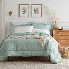 Classic Cool Cotton Percale Comforter - Sea Mist, King/Cal King
