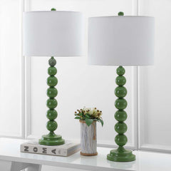 Beaded Table Lamp, Set of 2 - Green