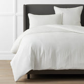 Premium Breathable Washed Linen Solid Duvet Cover - White, King/Cal King