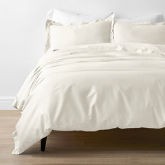 Classic Smooth Rayon Made From Bamboo Sateen Bed Duvet Cover - Ivory, Full/Queen