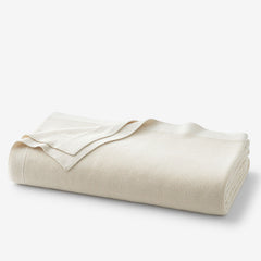 Classic All Season Breathable Cotton Knit Blanket - Ivory, Full/Queen