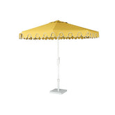 9' Round Double Scallop Outdoor Patio Umbrella, Aluminum with Auto Tilt and Crank Lift - Buttercup