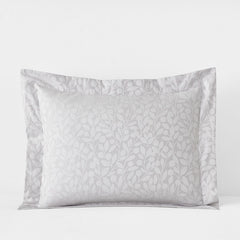 Jacquard Leaf Yarn-Dyed Premium Smooth Supima® Cotton Wrinkle-Free Sateen Sham - Light Gray, Standard