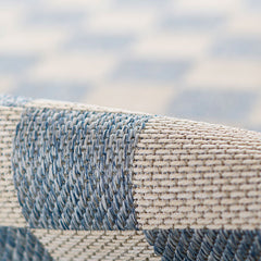 Checkered Outdoor Rug - Blue, 2' x 3'