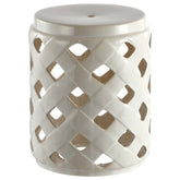 Ceramic Trellis Side Table - Cream