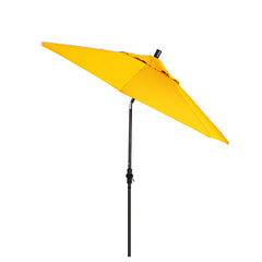 Round Outdoor Patio Umbrella, Fiberglass with Twist Tilt - Bronze Finish, Sunflower, 9'
