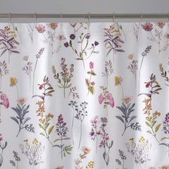 Blooming Garden Classic Smooth Sateen Shower Curtain - White Multi