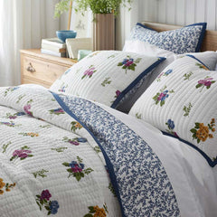 Alden Floral Reversible Quilted Sham - Ivory, Standard