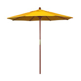 Round Outdoor Patio Umbrella, Wood with Manual Lift - Sunflower, 7.5'