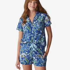 Poplin Women's Shorts Set - Peacock, XL