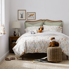 Forest Animals Classic Cool Organic Cotton Percale Pillowcase Set - Ivory Multi, Standard