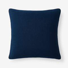 Classic All Season Breathable Cotton Knit Decorative Pillow Cover - Navy