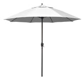 Round Outdoor Patio Umbrella, Aluminum with Auto Tilt Crank - Bronze Finish, Natural, 9'