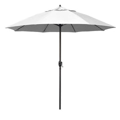 Round Outdoor Patio Umbrella, Aluminum with Auto Tilt Crank - Bronze Finish, Natural, 9'