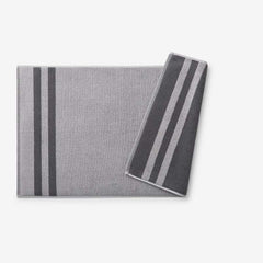 Mirage Aegean Cotton Reversible Stripe Bath Mat - Slate Gray, 20 in. x 36 in.