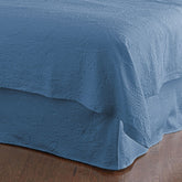 Putnam Cotton Matelassé 14 in. Drop Bed Skirt - Denim