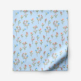Blossoms and Stripes Classic Cool Cotton Percale Flat Bed Sheet - Garden Poppies, Twin/Twin XL