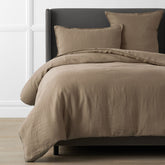 Premium Breathable Washed Linen Solid Duvet Cover - Pine Bark, Full/Queen