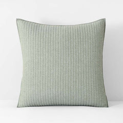 Fara Textured Kantha Quilted Sham - Green, Euro