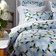 Hydrangea Classic Cool Cotton Percale Fitted Bed Sheet - Powder Blue, King
